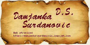 Damjanka Surdanović vizit kartica